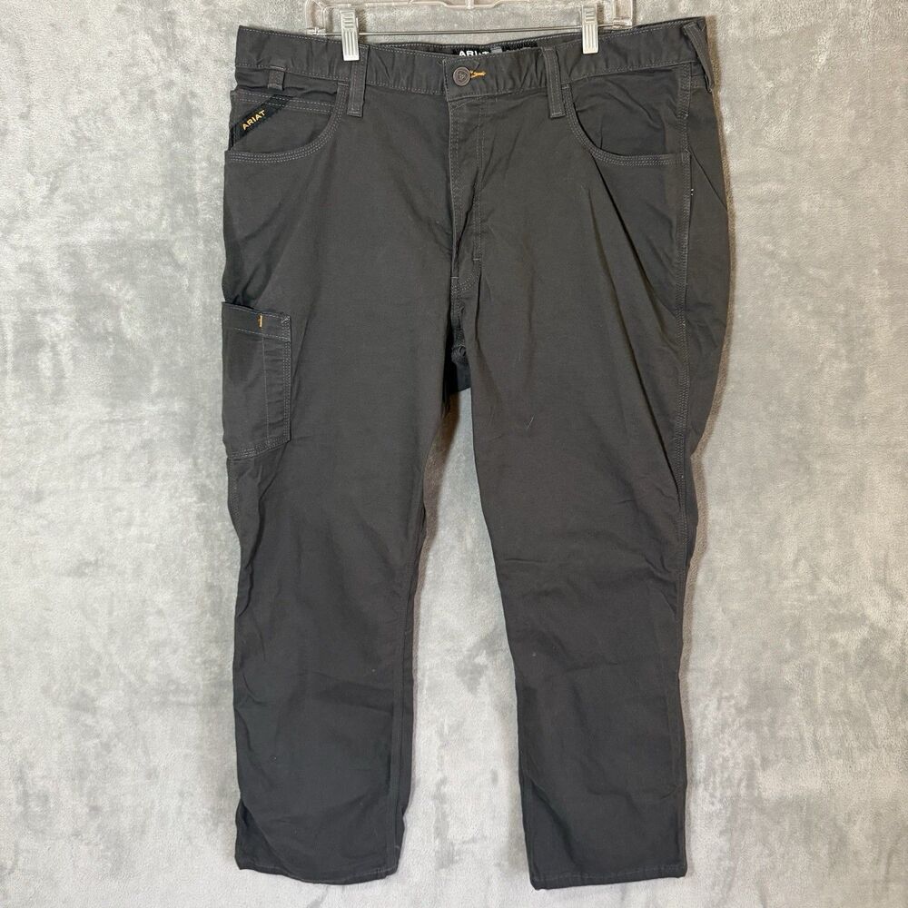Ariat Rebar M4 Pants 40x30 (*40x27) Gray Relaxed Straight Canvas Workwear Utilit